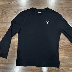 Tesla Men's Black Crewneck Sweatshirt with White Logo